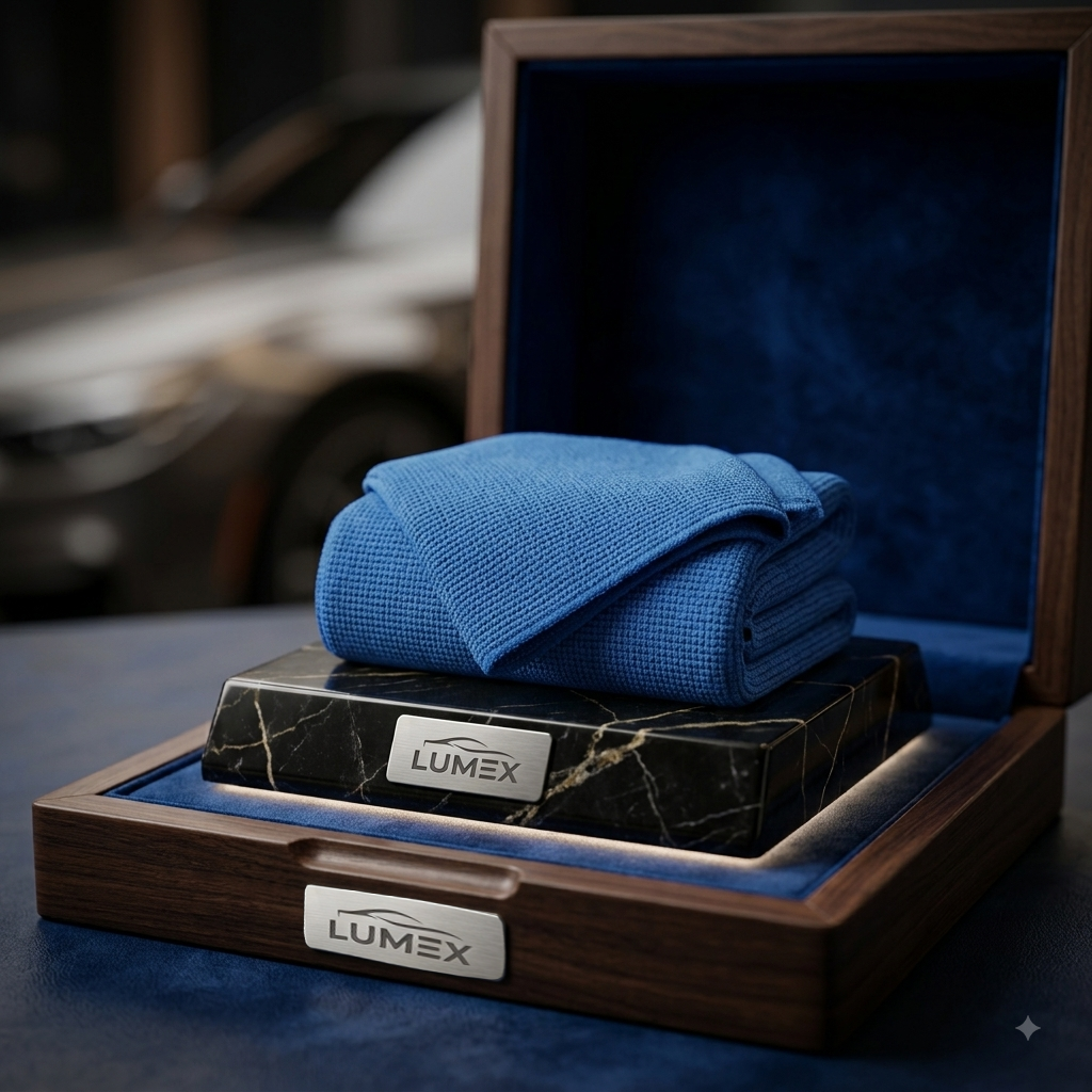 High-density blue microfiber buffering cloth